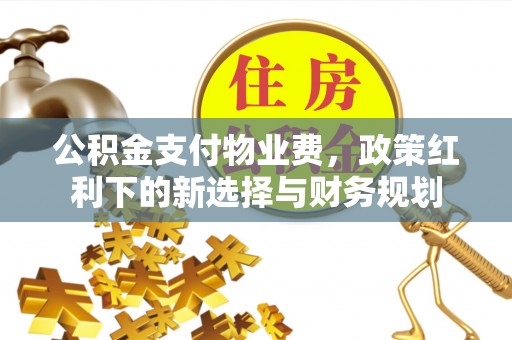 怀来公积金支付物业费，政策红利下的新选择与财务规划