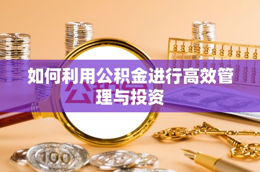怀来如何利用公积金进行高效管理与投资